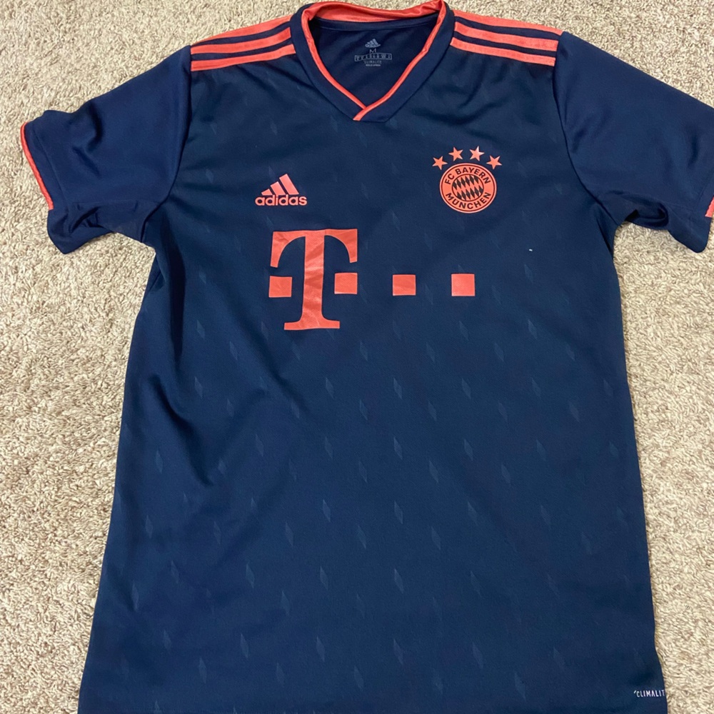 Bayern Munich Navy and Red Soccer Jersey